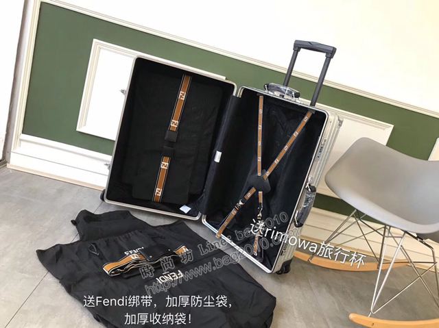 Rimowa拉杆箱 66627 Fendi x rimowa 全鋁鎂合金 日默瓦拉箱 馮彥霖同款旅行箱xzx1009